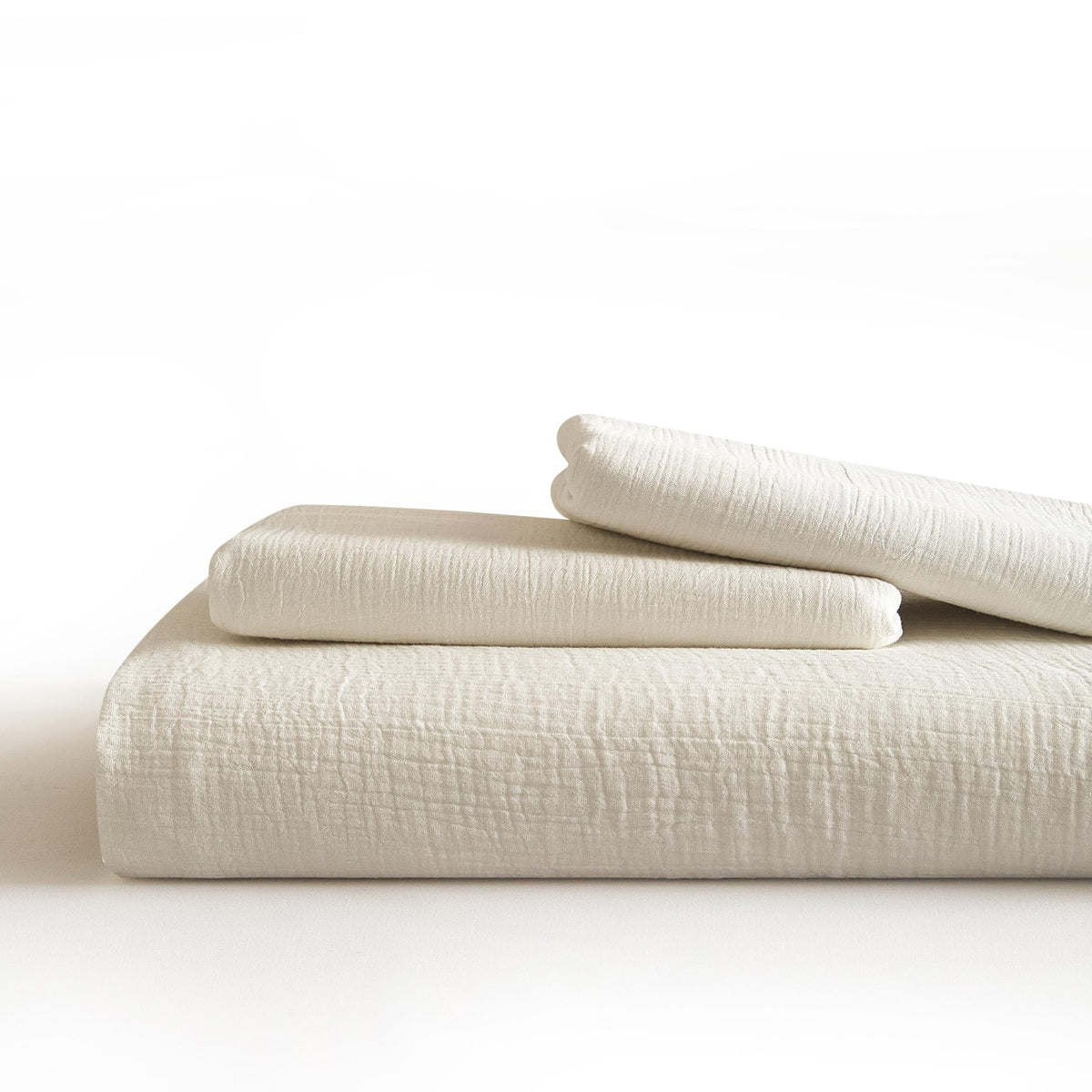 SE SOFTEXLY bedroom-ready white duvet cover with linen-like look
