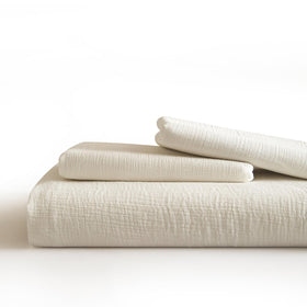 SE SOFTEXLY bedroom-ready white duvet cover with linen-like look