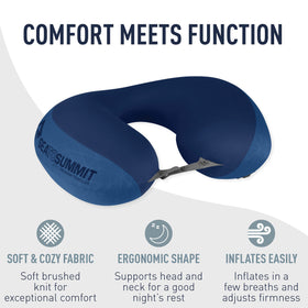 Sea to Summit Aeros neck pillow magenta with multi-function valve for easy inflation