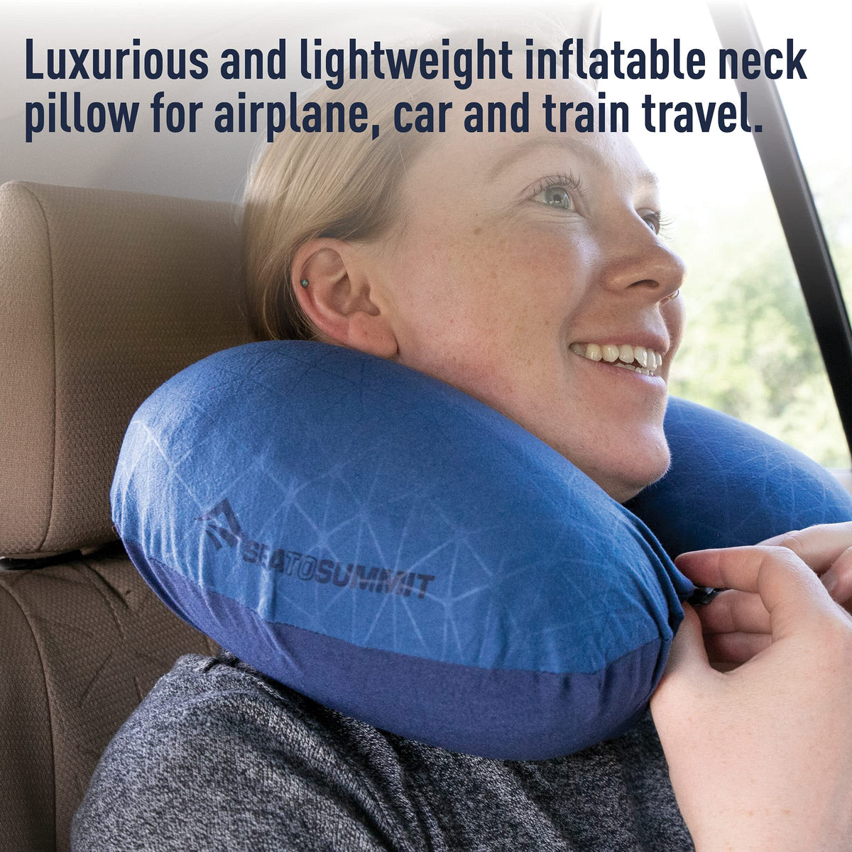 Sea to Summit Aeros neck pillow ergonomic shape with narrowed center for better fit