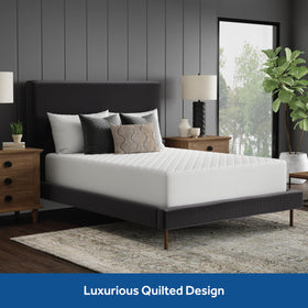 Sealy 300-thread-count top layer emphasizing soft breathable fabric