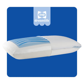 Sealy Dreamlife king memory foam pillow closeup showing neck support.