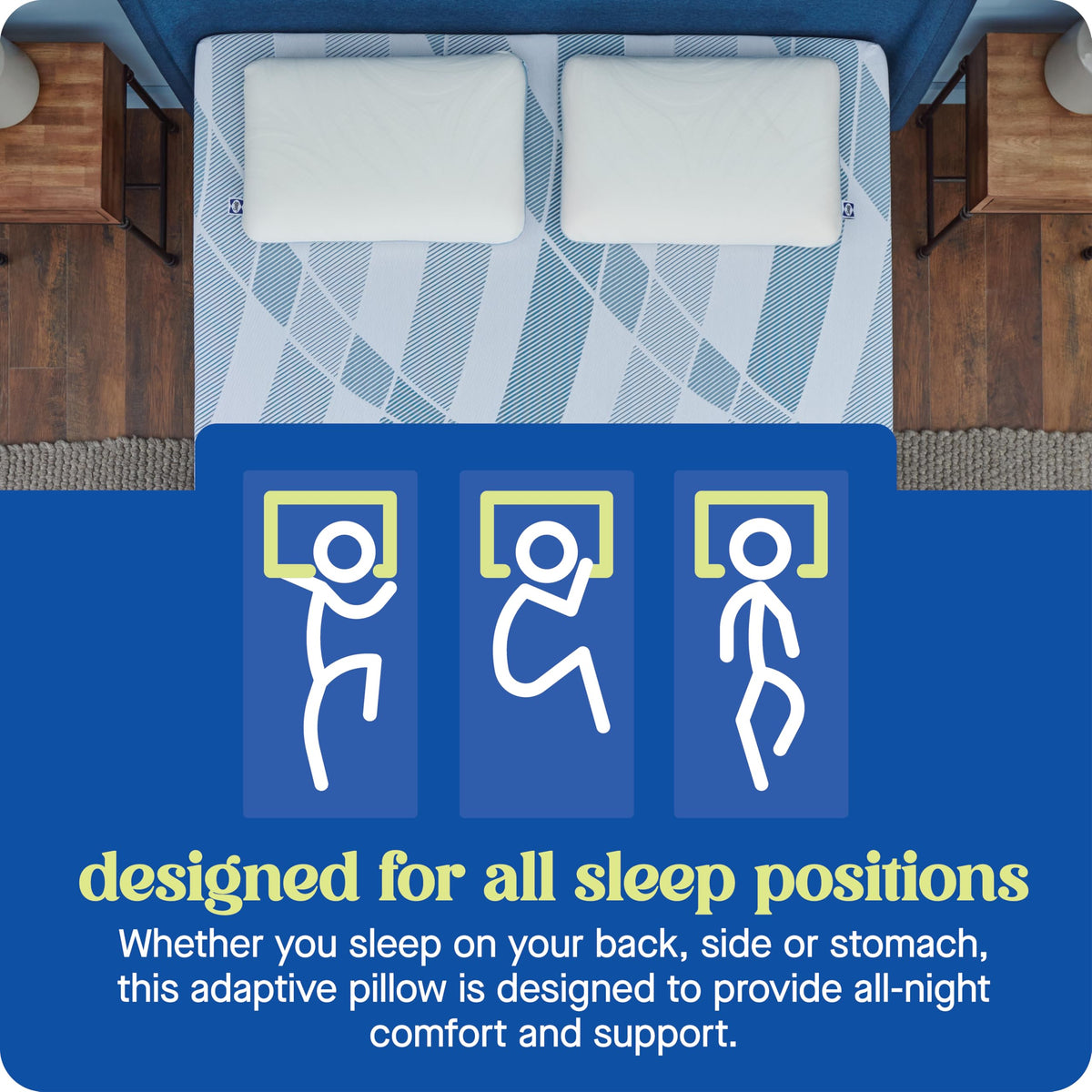 Two pillows in one package illustrate the value of the 2-pack.