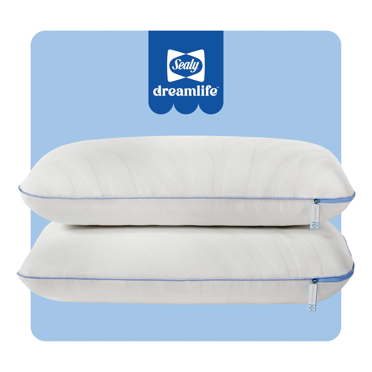 Sealy Dreamlife queen pillow with gel memory foam delivers tailored neck support.