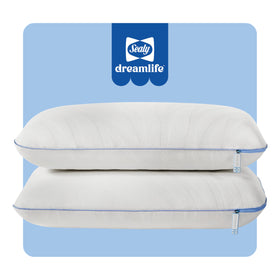 Sealy Dreamlife queen pillow with gel memory foam delivers tailored neck support.