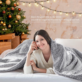 Sealy charcoal color throw blends with modern bedroom decor.