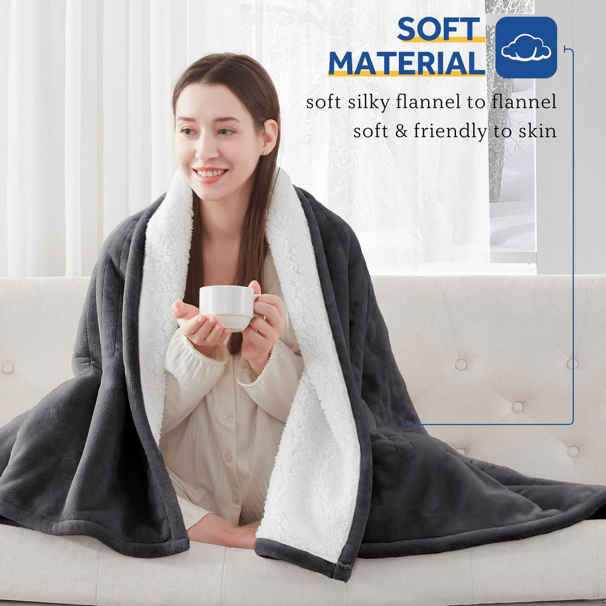 Sealy twin machine-washable blanket ready for easy care