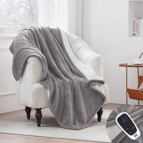 Sealy electric throw blanket sherpa-lined closeup shows plush warmth.