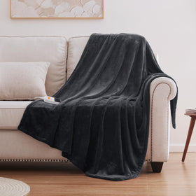 Sealy heated blanket throw with soft double flannel for ultra cozy warmth.