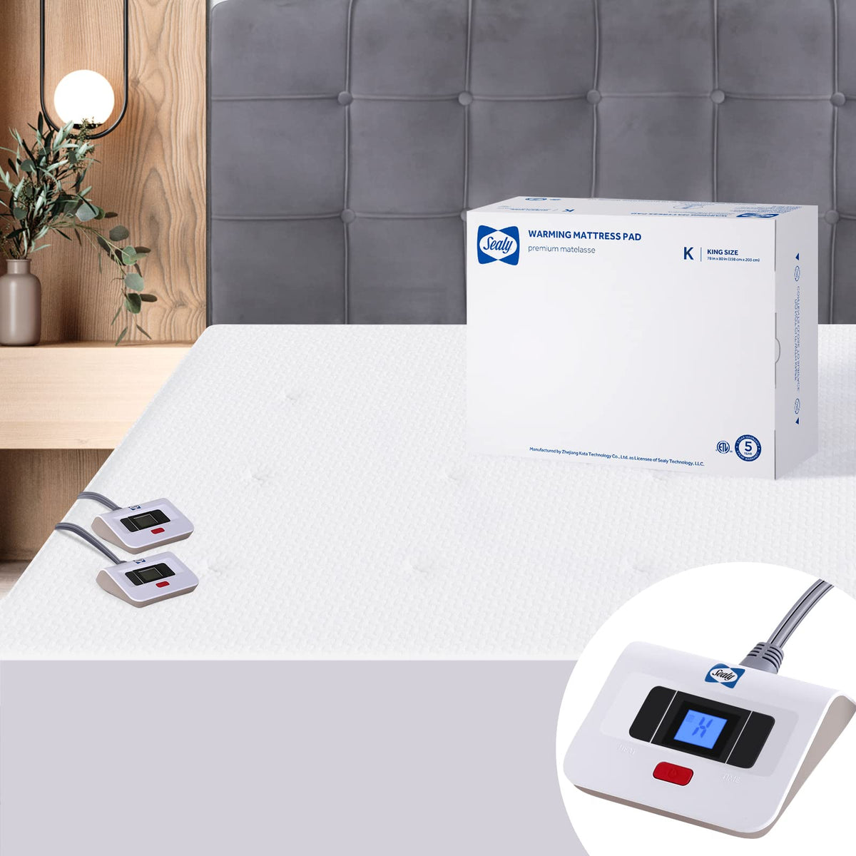 Sealy heated mattress pad king, plush quilted top for durable comfort.