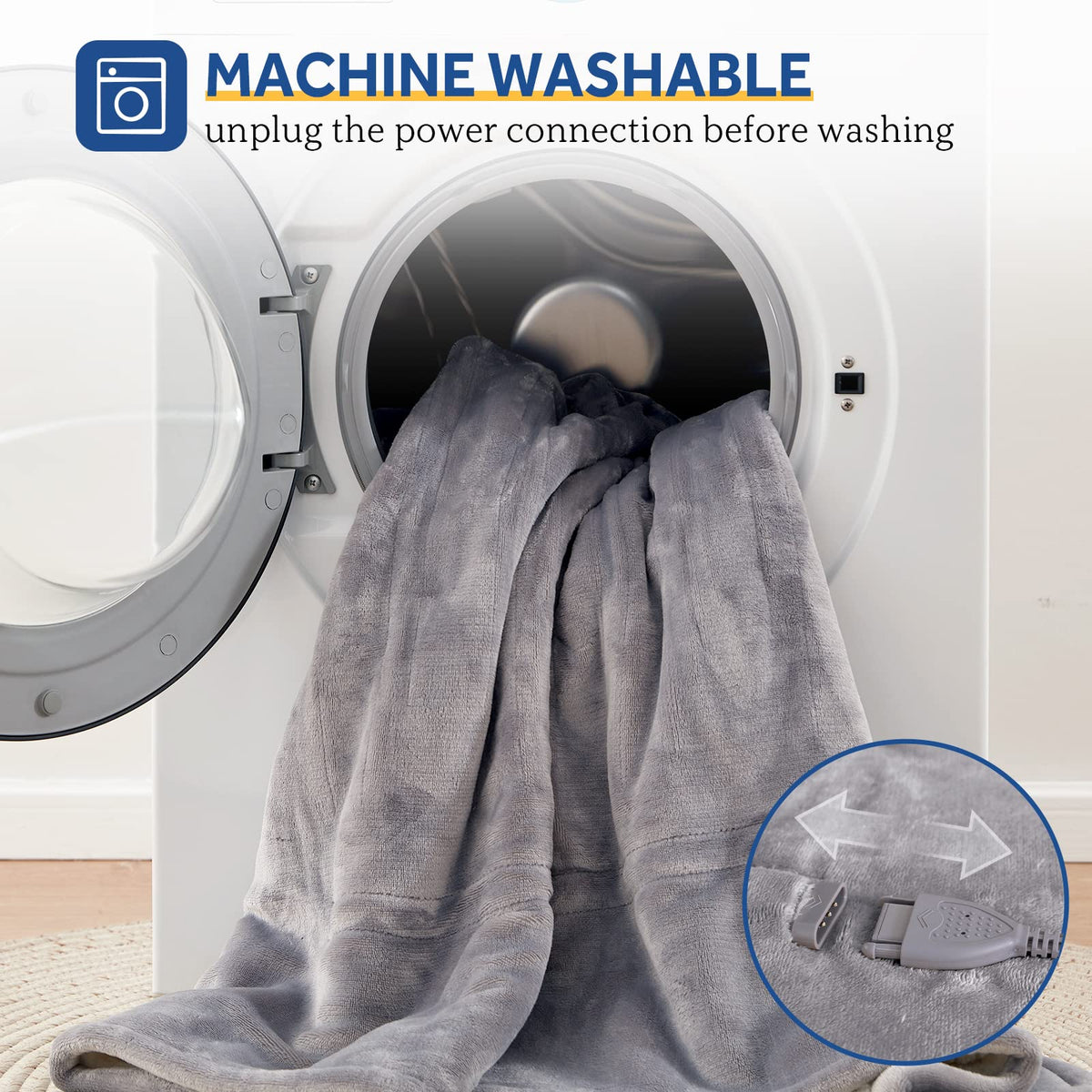 Sealy heated throw blanket machine-washable care instructions for effortless cleaning