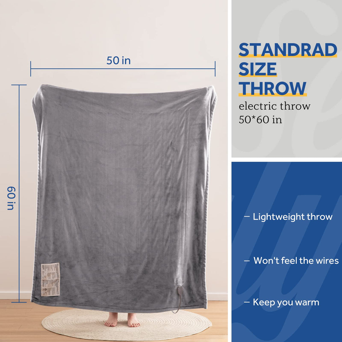 Sealy heated throw blanket machine-washable care features for easy cleaning