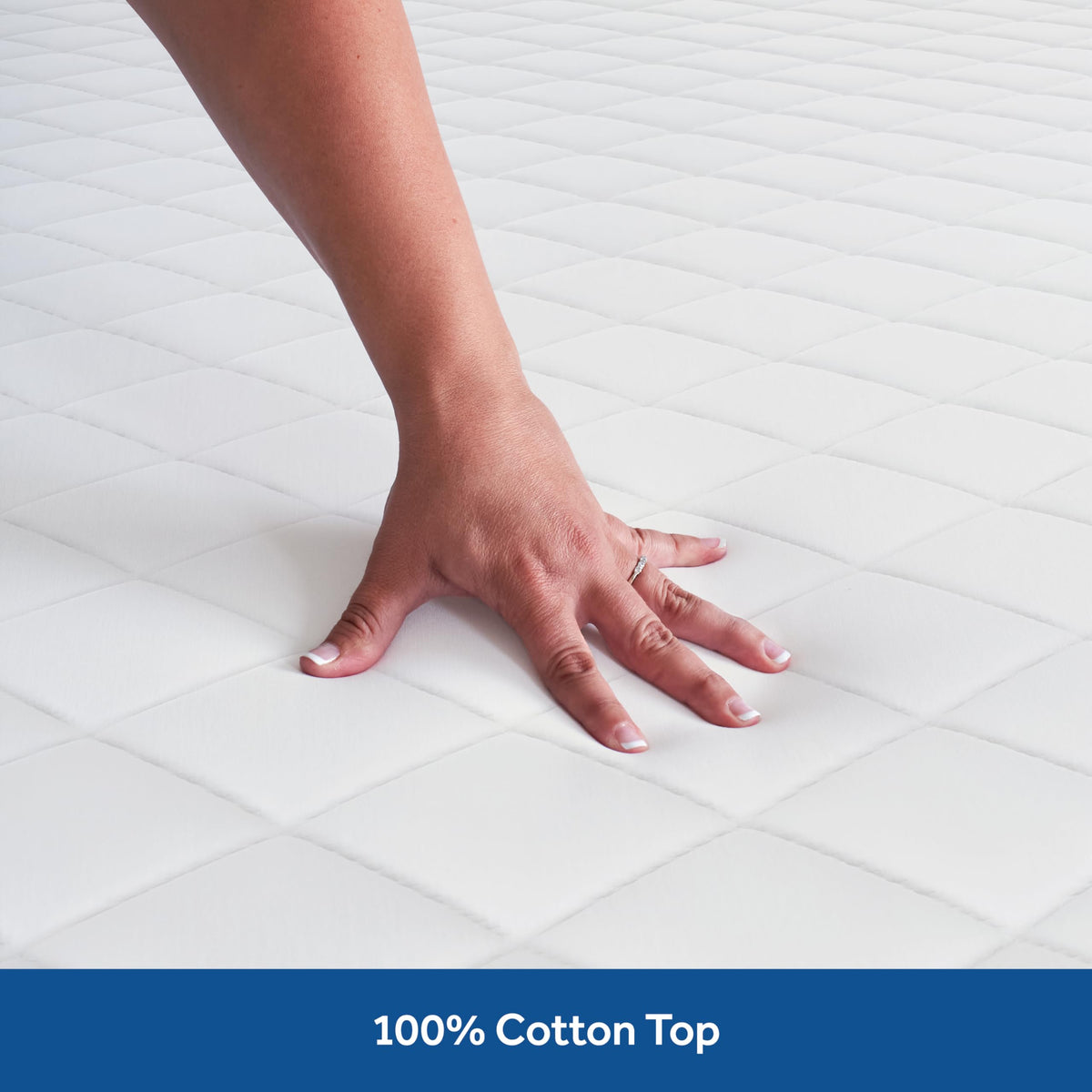Sealy Luxury Mattress Pad EternaLoft fill close-up highlighting hypoallergenic support.