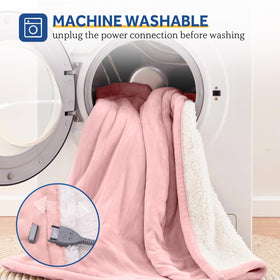 Sealy machine washable sherpa throw for easy care after use