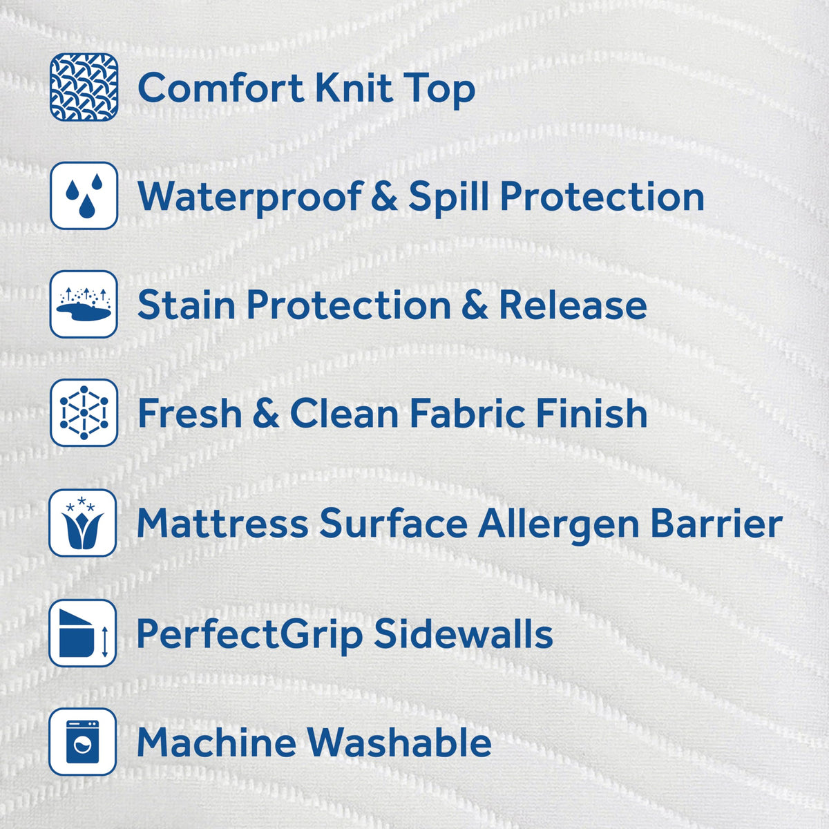 Sealy perfect grip stretch sidewalls securely fit mattresses up to 17 inches.