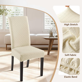 SearchI chair covers with elastic bottom band stay secure for a neat appearance.