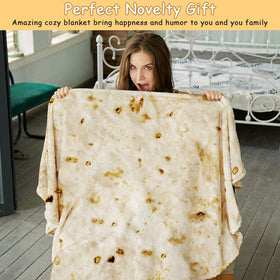 SeaRoomy burritos print flannel blanket with 280gsm texture for warmth