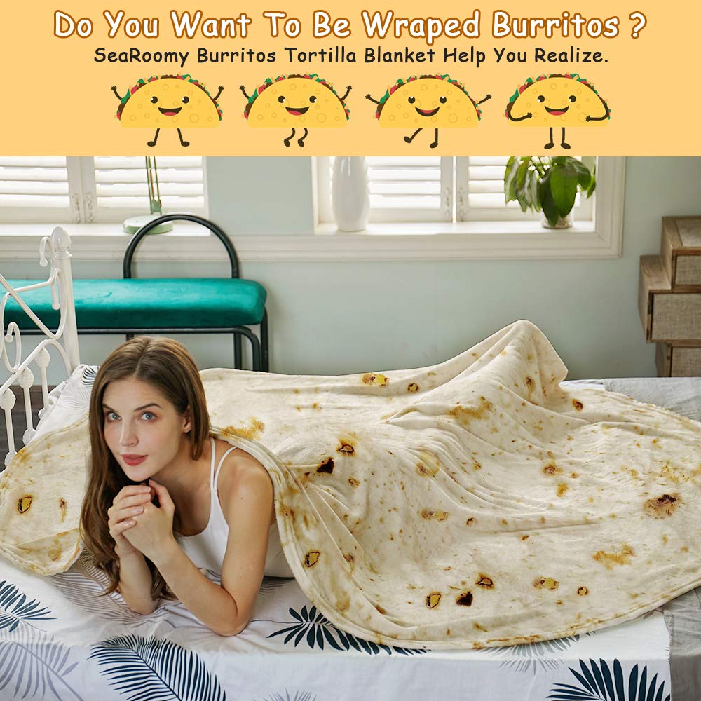 SeaRoomy tortilla throw blanket is a light yellow cozy accent for dorms.