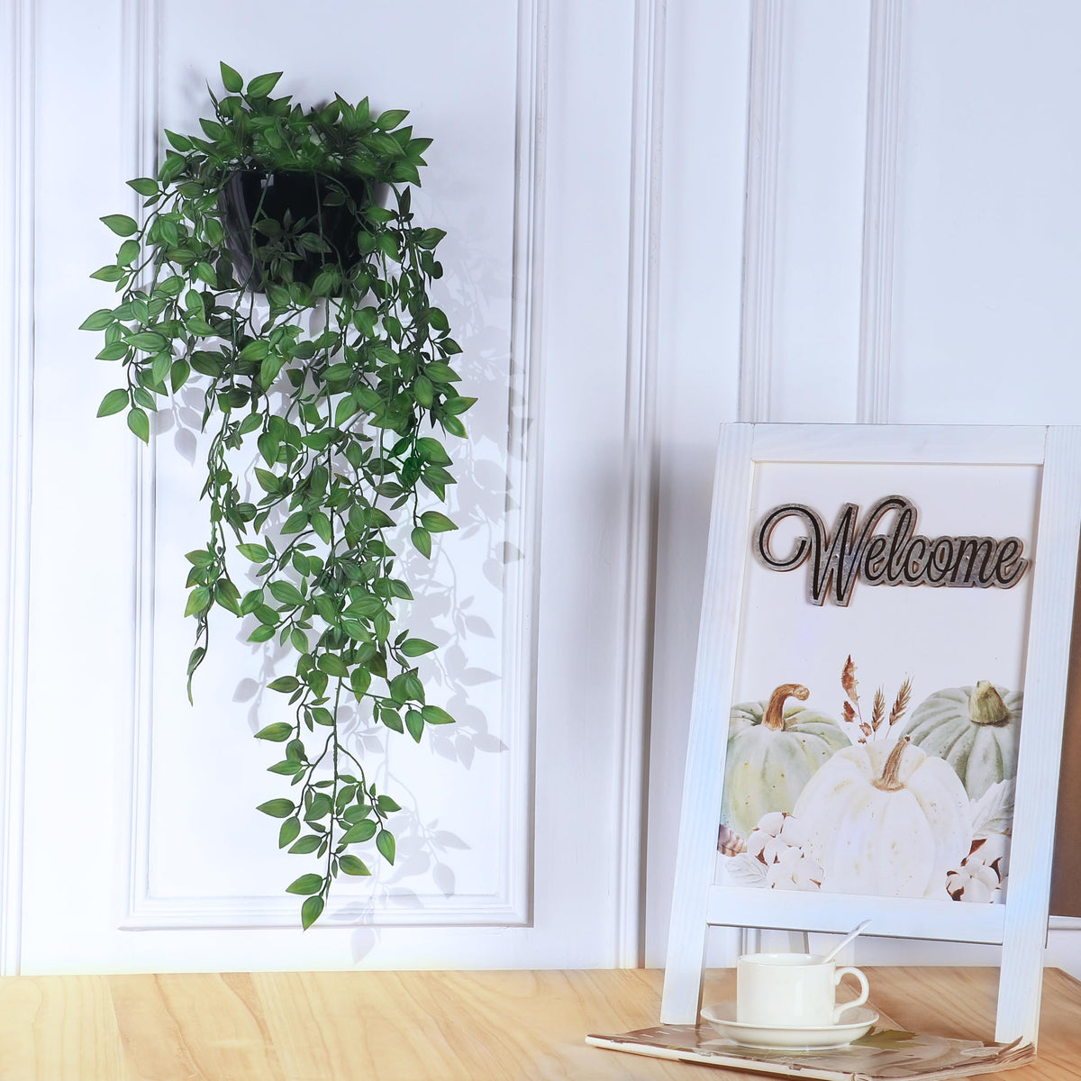 Season 2 Season office-decor-hanging-greens brighten workspaces and reception areas.