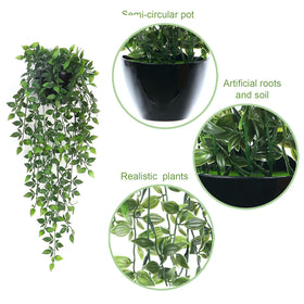 Season 2 Season plastic greenery with wall planter suits indoor and outdoor spaces.