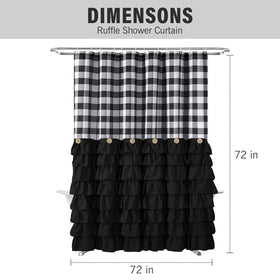Seasonwood black and white design creates a private bath backdrop.