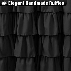Seasonwood French Country curtain with ruffles suits rustic bathroom decor.