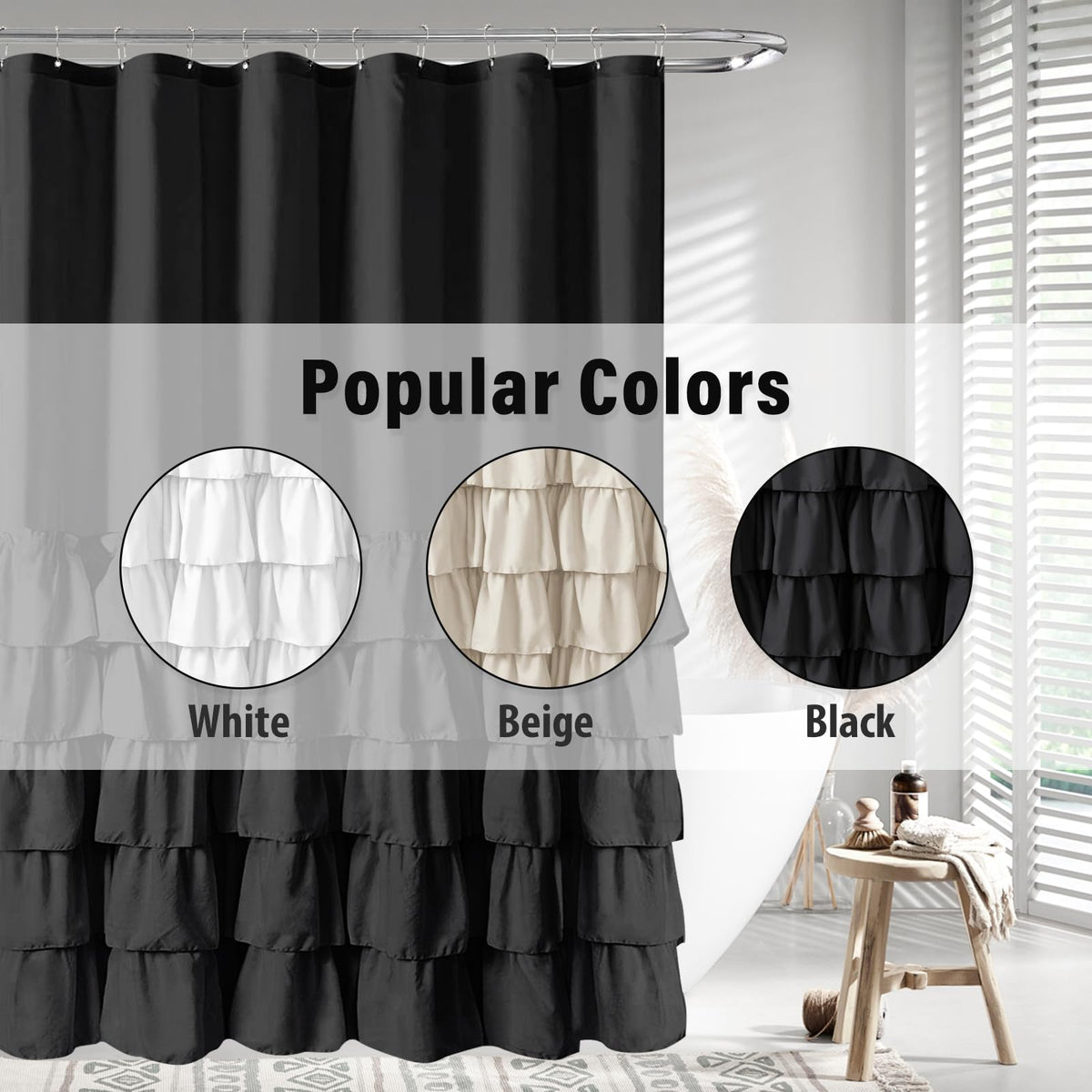 Seasonwood microfiber poly curtain feels smooth and easy to care for.