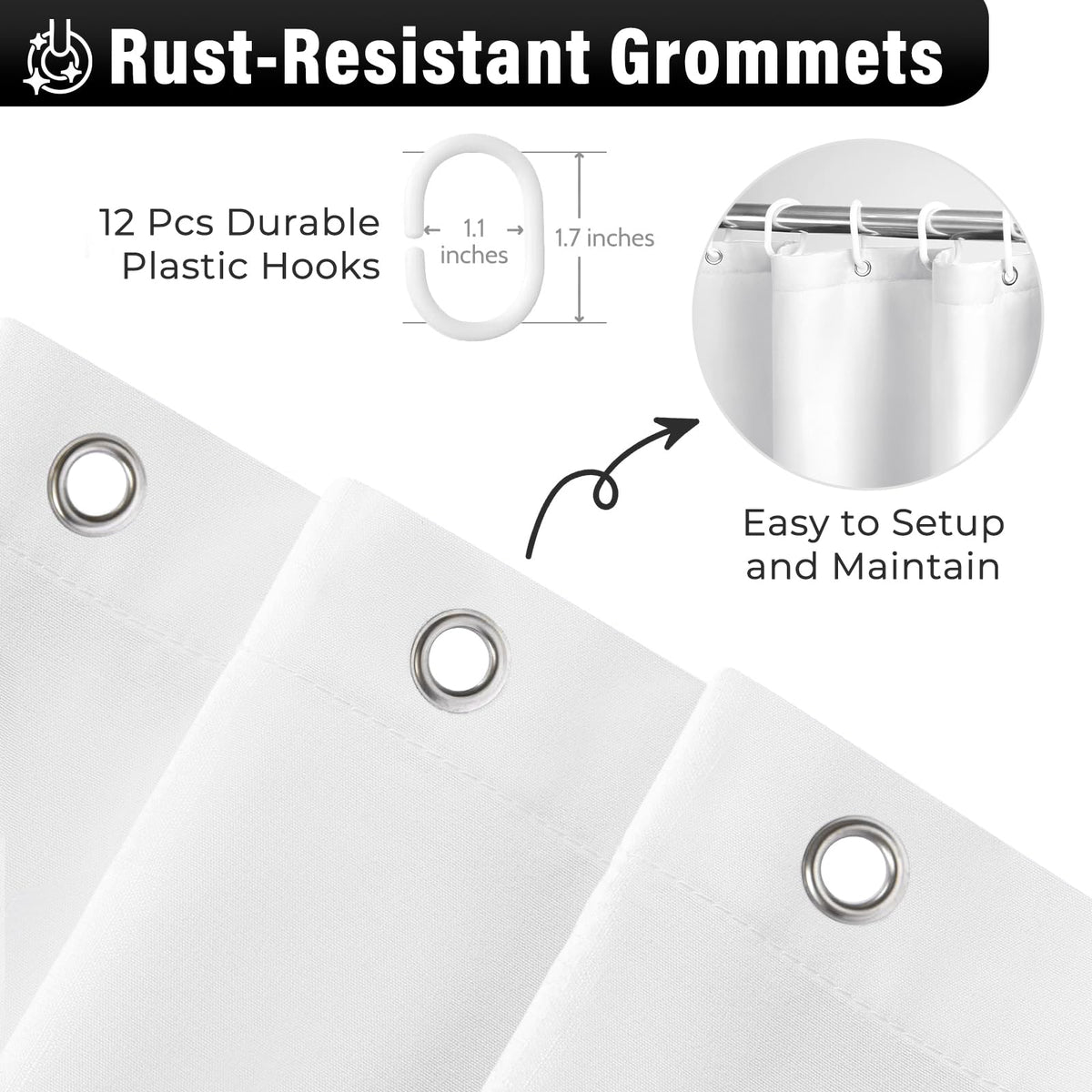 White fabric brightens space while maintaining color durability.