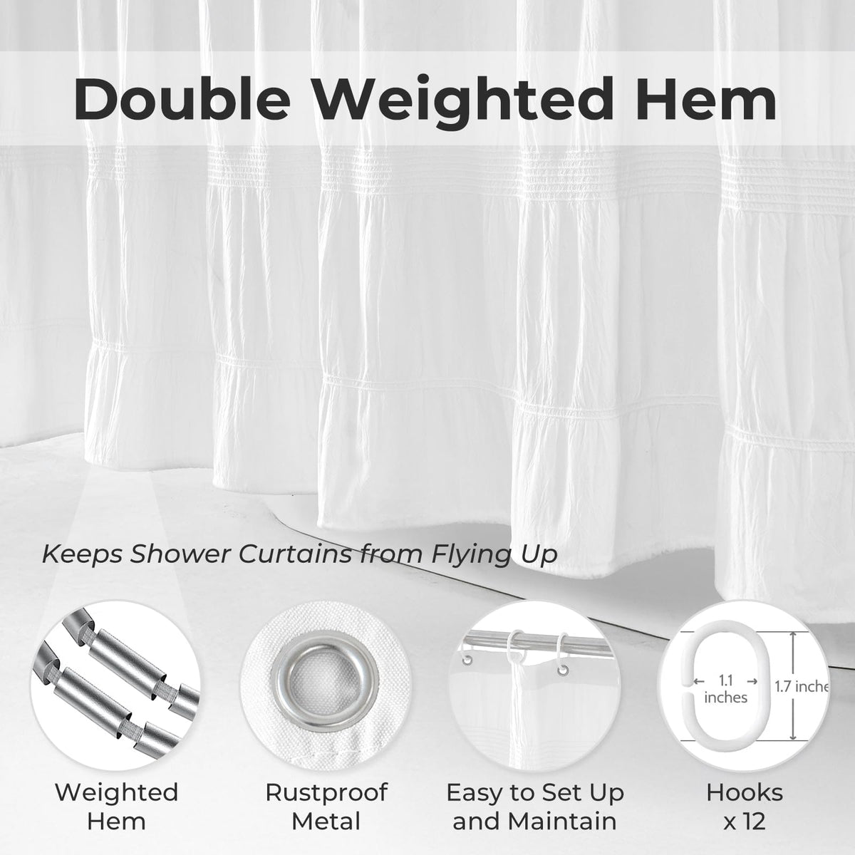 Seasonwood white curtain soft-drape fabric from a cotton blend