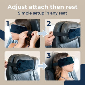 SeatSleeper car headrest band provides secure neck support.