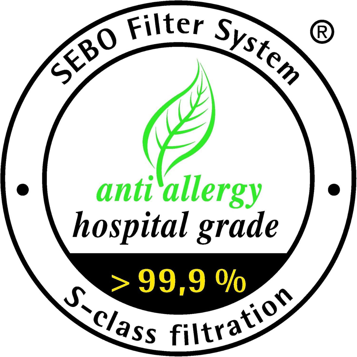 Sebo Airbelt K filter box side view enhances airflow and dust containment.