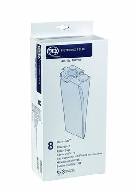 Sebo Felix ULTRA cloth bag set for vacuum filtration; eight-pack.