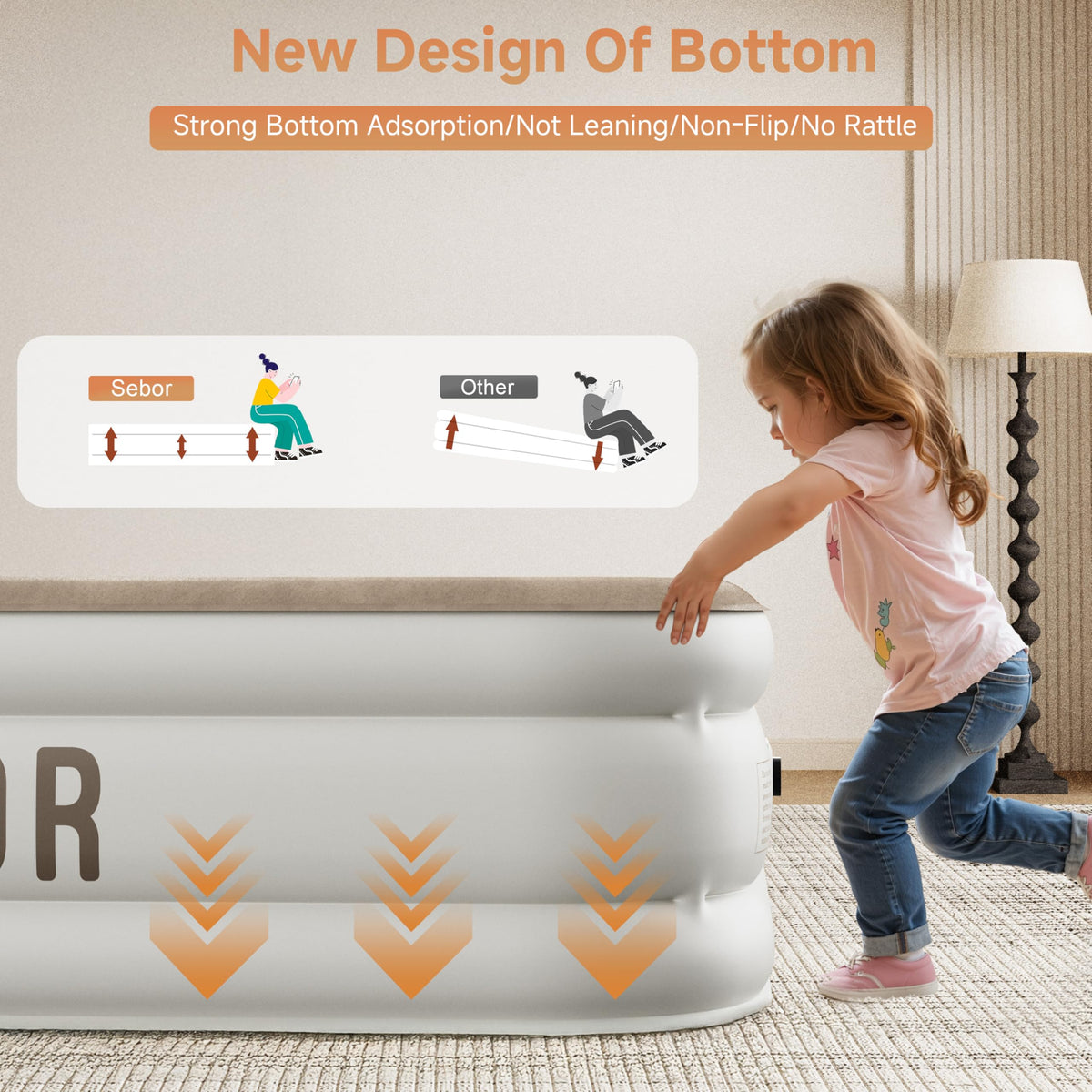 Sebor air mattress full compact design ideal for travel and storage