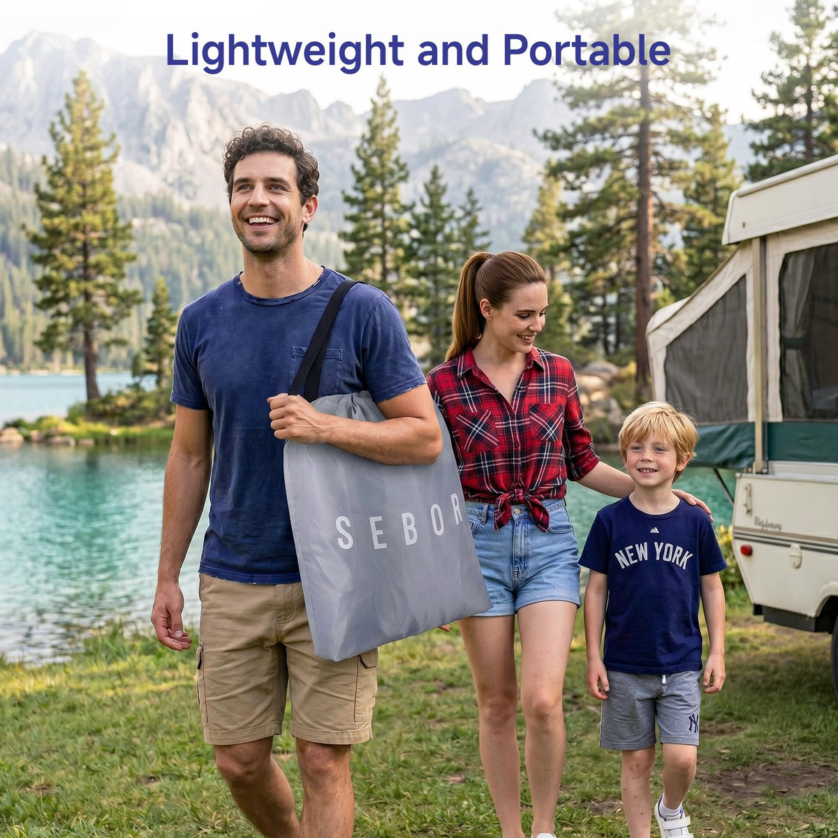 Sebor air mattress queen camping and guest-ready with supportive feel