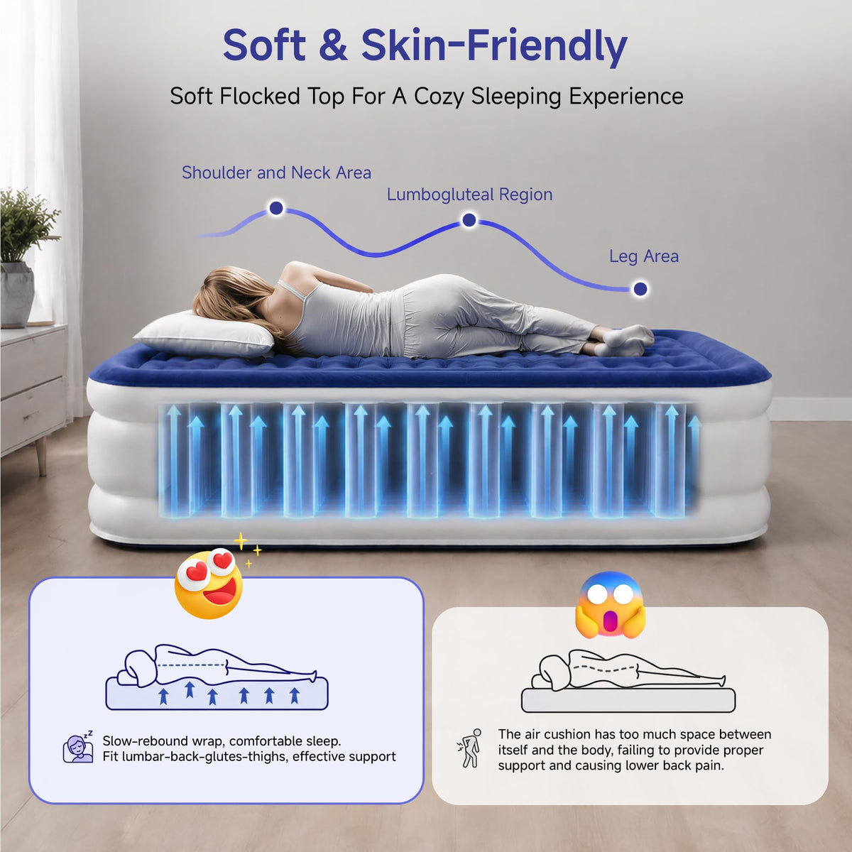 Sebor built-in pump inflated quickly, ready in minutes for effortless guest setup.