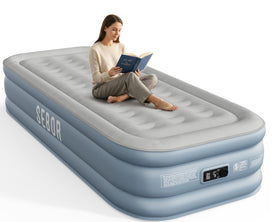 Sebor air mattress twin built-in pump inflates quickly for guests