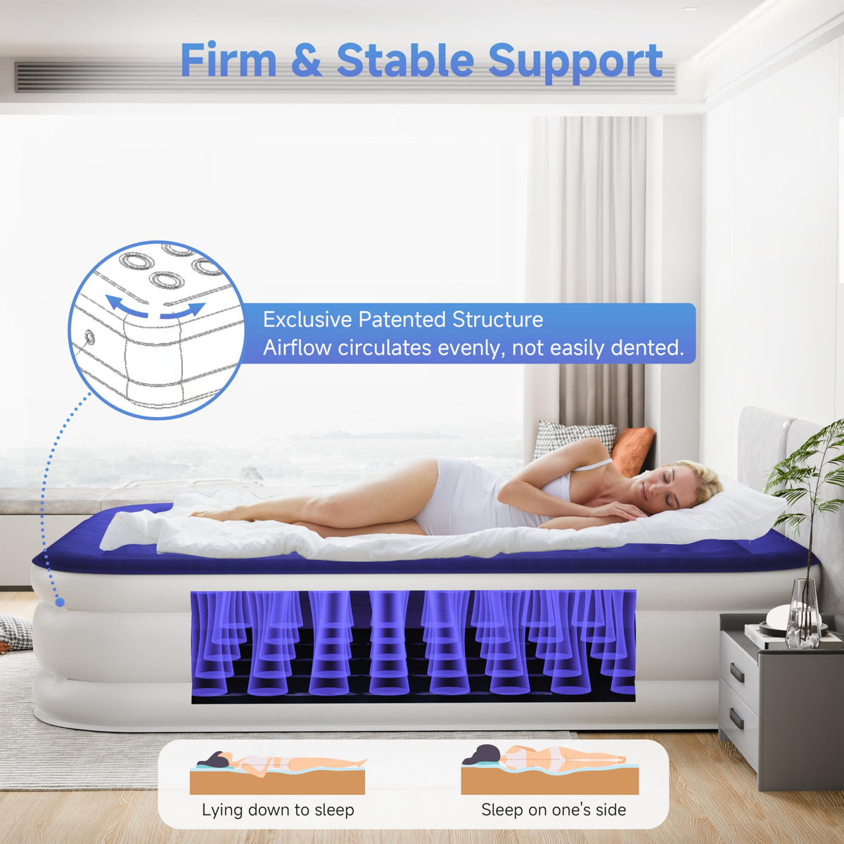 Sebor air mattress twin inflates with pump in action