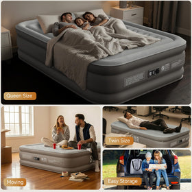 Sebor air mattress is lightweight and compact for transport.