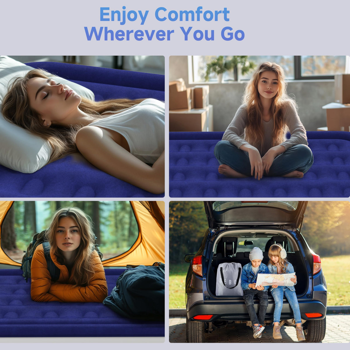 Sebor air mattress twin in camping and travel use