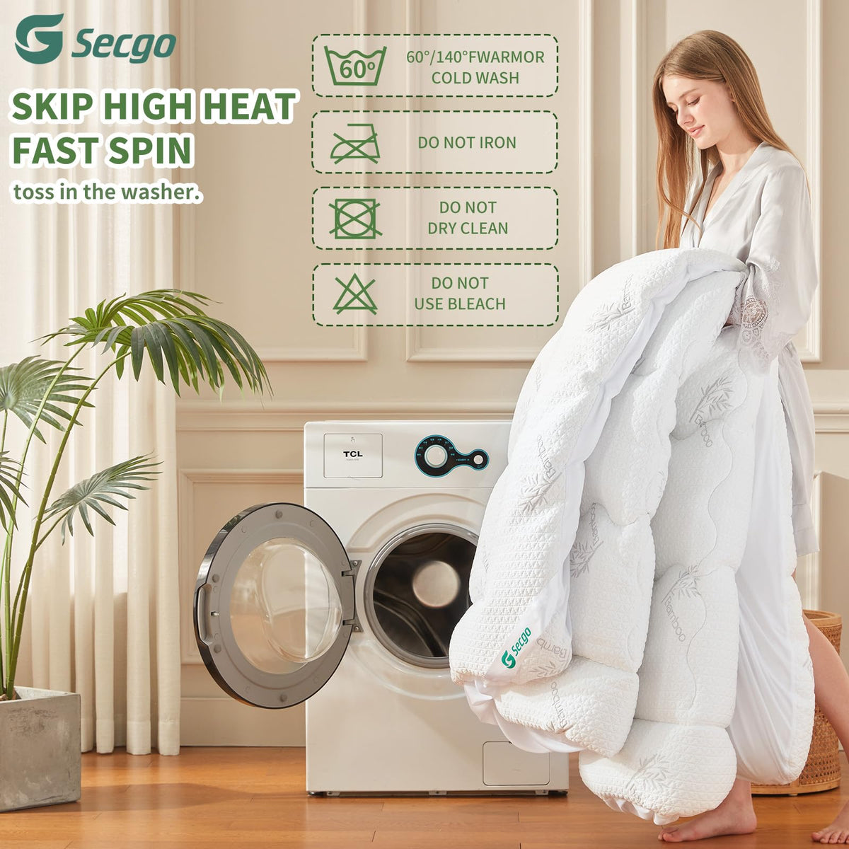 Secgo note: bottom waterproof barrier blocks spills while top remains breathable.