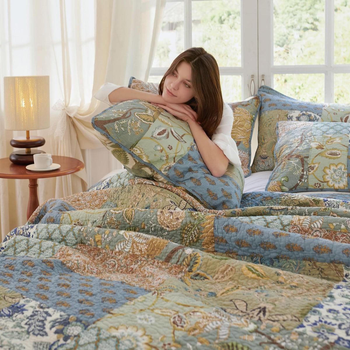 Secgo patchwork detail highlighting boho charm and breathable cotton comfort