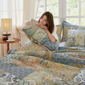 Secgo patchwork detail highlighting boho charm and breathable cotton comfort