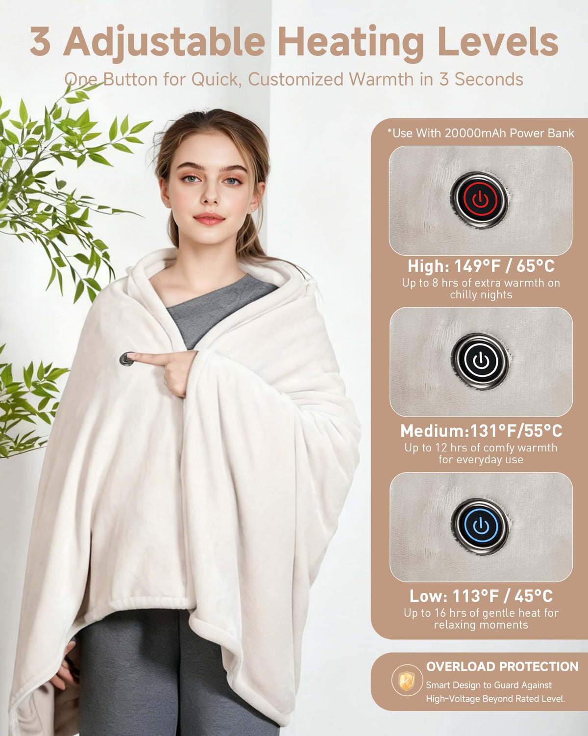 Secluded Valley 9-zone heat pattern targets chest and back for balanced warmth