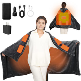 Secluded Valley cordless heated blanket with hood offers versatile warmth on chilly outings.