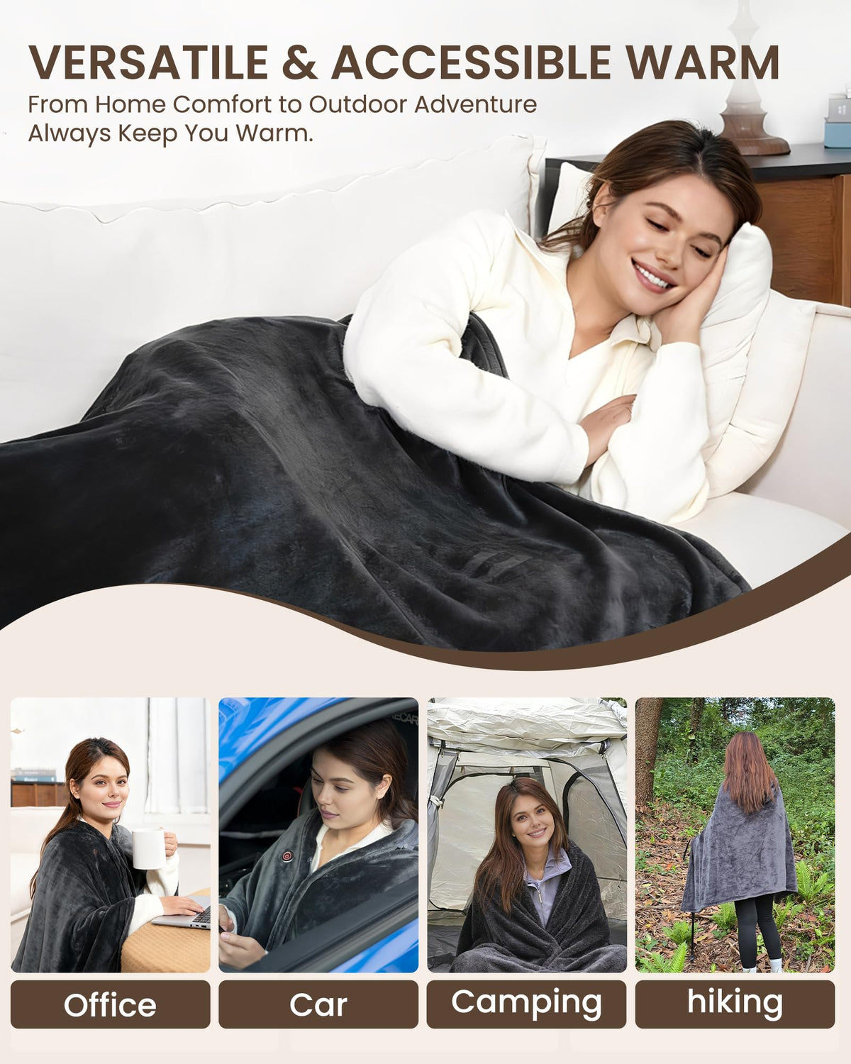 Secluded Valley portable heated shawl provides cordless warmth wherever you are.