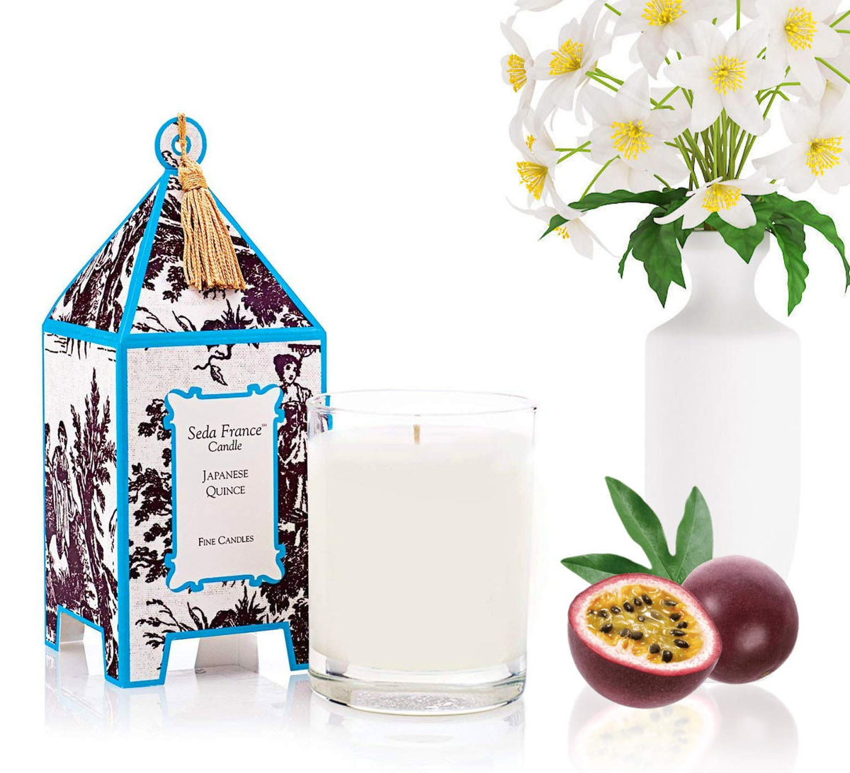 Seda France Japanese Quince candle jar displaying refined design for home décor.