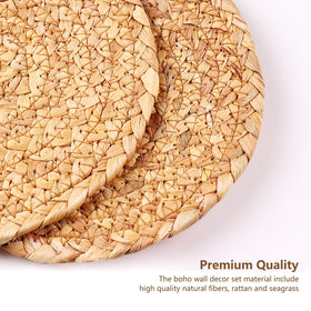 See Seattle boho wall basket set on wall display creating a focal point.