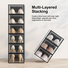 SEE SPRING 12-pack shoe storage box clear-front showcases contents at a glance.