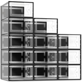 SEE SPRING 12-pack shoe storage box front-door for quick shoe selection.