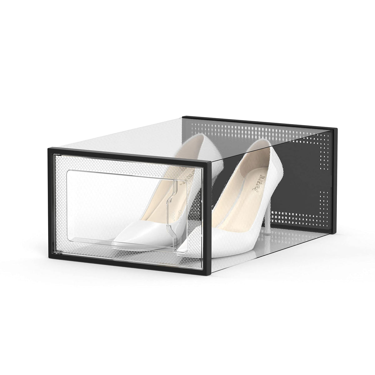 SEE SPRING 12-pack shoe storage box stackable design saves closet space.